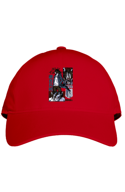 Cap with prints Attack on Titan Eren. Action film, anime, attack on titan, dark fantasy, drama, eren, eren jaeger, manga, post-apocalyptic. 2070702