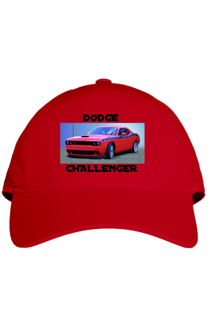 Кепка з принтом "Додж челенджер". Авто, автомобіль, американська легенда, додж челенджер, класичний автомобіль, культовий автомобіль, масл кар, потужне авто. 2070702