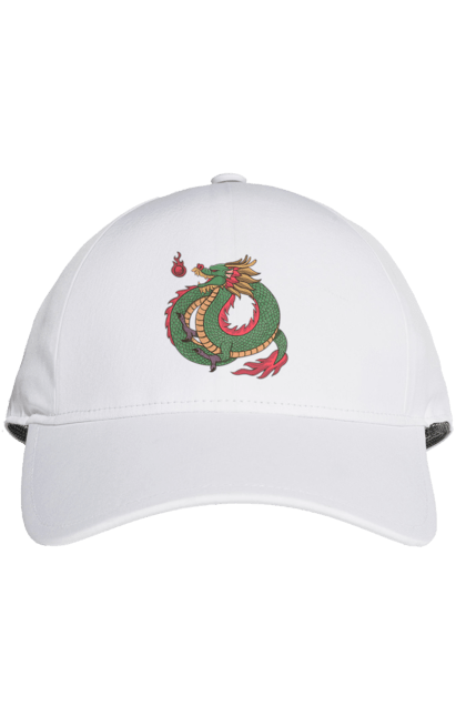 Cap with prints The Dragon. Animal, chinese dragon, dragon, green dragon, symbol. 2070702