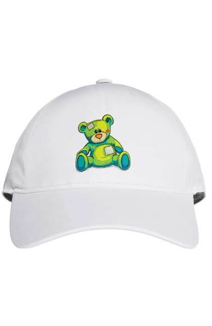 Cap with prints Teddy bear. Animal, bear, gift, kisses, old, patches, teddy, teddy bear, toy, vintage. 2070702