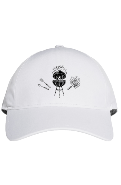 Кепка з принтом "Барбекю Смажити М'ясо". Барбекю, м`ясо, смажити. 2070702
