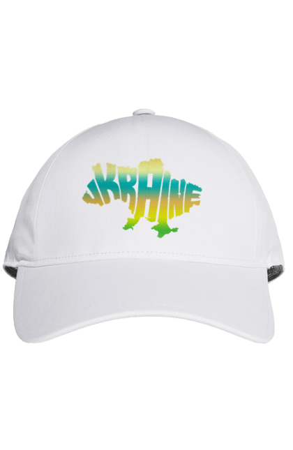 Кепка з принтом "Україна силует кольоровий". Карта україни, люблю україну, силует україни, символ україни, україна, українська символіка. 2070702