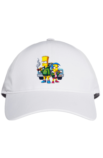 Cap with prints Bart Breaking Bad. Bart, breaking bad, cartoon, character, laboratory, milhouse, serial, simpson, simpsons. 2070702