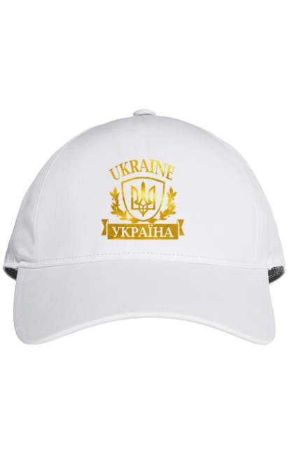 Кепка з принтом "Герб України". Герб, герб україни, доброго вечора, з гербом україни, з тризубом, зсу, патріотична, прапор. 2070702