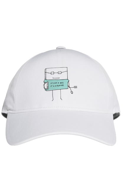 Кепка з принтом "Це не баг це фіча". Angular, c, css, html, it, javascript, jquery, php, python, react, svelt, vue, айтишник, айті, гумор, код, кодувати, прогер, програміст, програмісти, ти ж, ти ж програміст, тиж програміст. 2070702