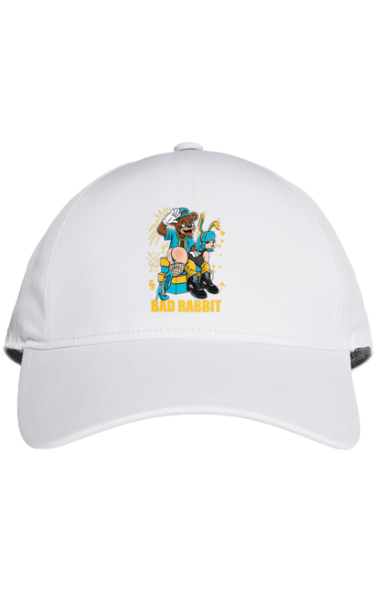 Cap with prints Bad rabbit. Bad bunny, bdsm, bear, cool, funny, rabbit, young woman. 2070702