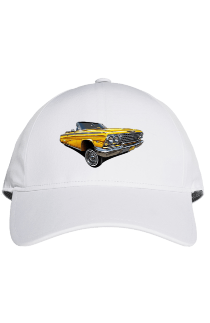 Кепка з принтом "Автомобіль". Автомобіль, імпала, класика, лоурайдер, шевроле. 2070702