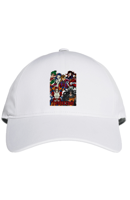 Cap with prints Demon Slayer. Anime, demon slayer, eternal paradise faith, kimetsu no yaiba, kokushibo, manga, twelve kizuki, upper rank six. 2070702