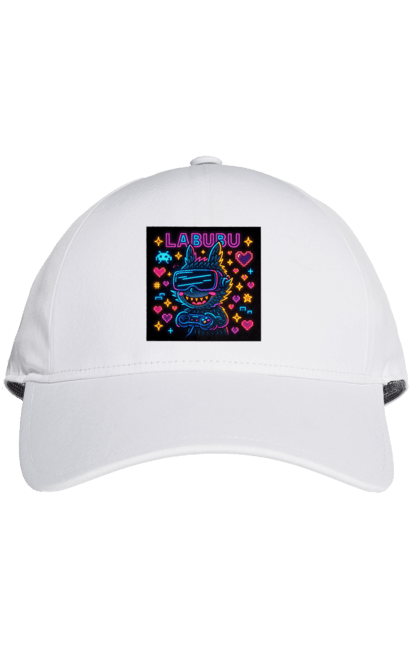 Кепка з принтом "Лабубу". Vrочки, геймеркультура, геймпад, іконкиаркади, кіберарт, лабубу, неонгеймінг, піксельарт, ретроаркада, світиться. 2070702