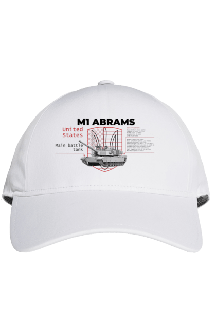 Кепка з принтом "M1 Abrams англійська". Abrams, m1 abrams, залужний, зброя, танк. 2070702