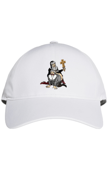 Кепка з принтом "Монашки БДСМ". Бдсм, крута, модна, молодіжна, плескає по дупі, рок, рольові ігри, черниці бдсм, черницю, черниця. 2070702