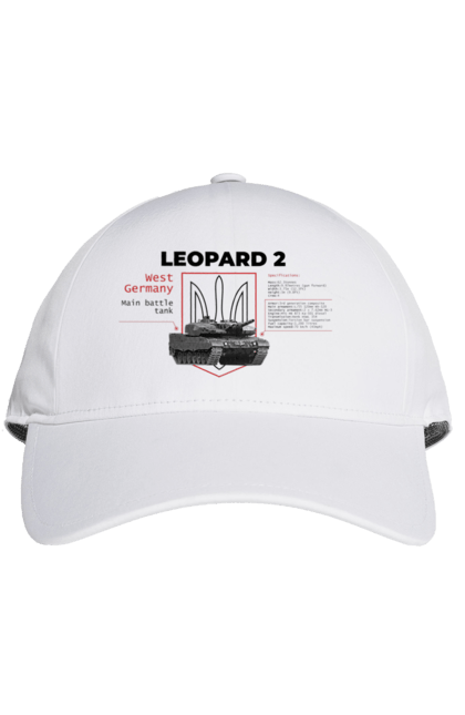 Кепка з принтом "Leopard 2 англійська". Leopard 2, залужний, зброя, танк. 2070702