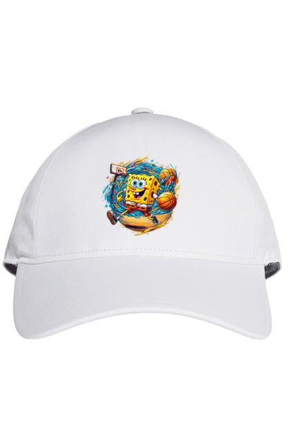 Cap with prints SpongeBob. Animated series, ball, basketball, cartoon, spongebob, spongebob squarepants, sport. 2070702