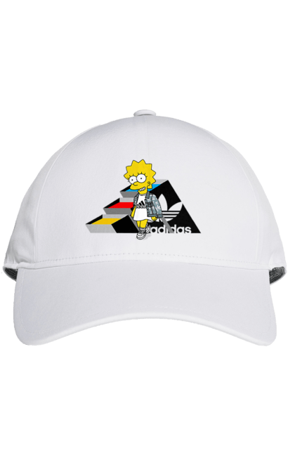 Кепка с принтом Adidas Лиза. Adidas, lisa, simpson, адидас, лиза, лиса симпсон, мультсериал, персонаж, сериал, симпсон. 2070702