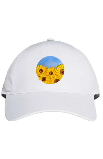 Кепка з принтом "Соняшники". Війна, квіти, прапор, соняшники, україна. CustomPrint.market