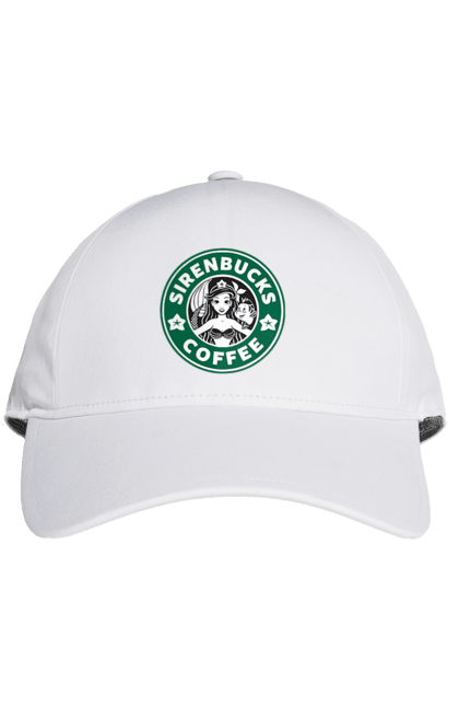 Кепка з принтом "Starbucks Русалонька". Дісней, кава, логотип, русалонька, старбакс. CustomPrint.market