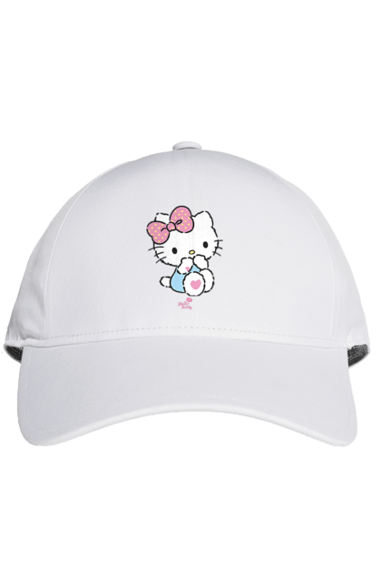 Кепка з принтом "Хелло Кітті". Hello kitty, бант, бренд, кіт, кошеня, персонаж, хелло кітті. KRUTO.  Магазин популярних футболок