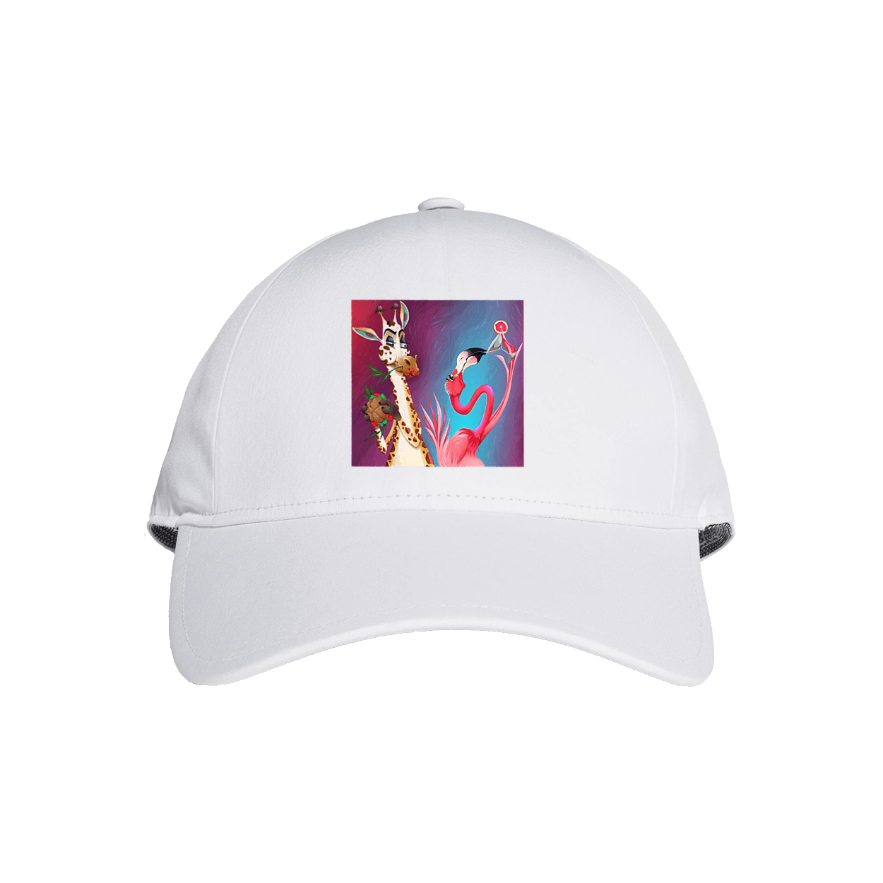 Giraffe And Flamingo At The Party