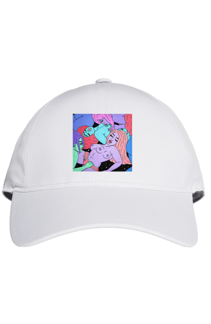 Cap with prints Alien Girls. Aliens, girls, multicolored, space. 2070702