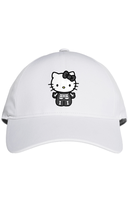 Кепка з принтом "Хелло Кітті Хелловін". Halloween, hello kitty, zombie, бренд, зомбі, кошеня, персонаж, скелет, хелло кітті, хелловін. 2070702