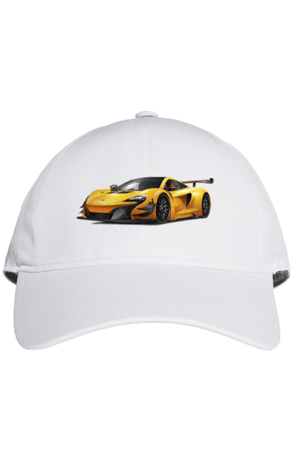 Кепка з принтом "Спорткар". Автомобіль, жовтий автомобіль, жовтий спорткар, спорт, спорткар. 2070702