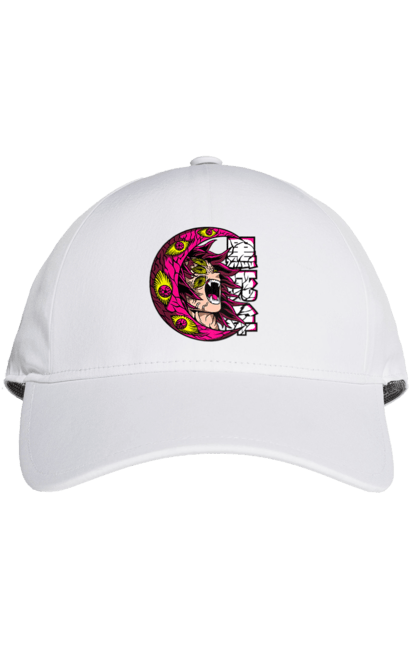 Cap with prints Demon Slayer Kokushibo. Anime, demon slayer, eternal paradise faith, kimetsu no yaiba, kokushibo, manga, twelve kizuki, upper rank six. 2070702