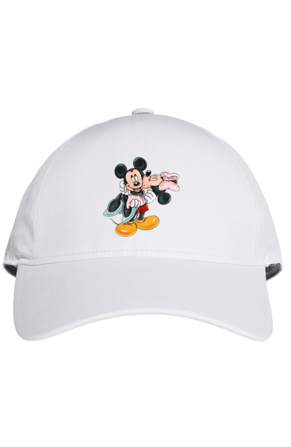 Cap with prints Mickey Mouse and Minnie Mouse. Cartoon, disney, mickey, mickey mouse, minnie mouse. 2070702