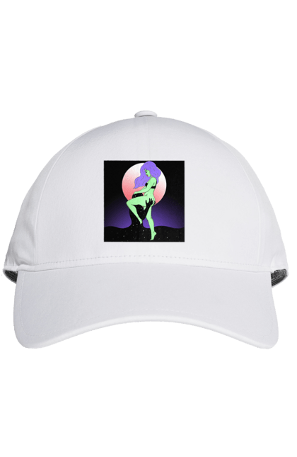 Кепка з принтом "Зелена Дівчина І Місяць". Інопланетянка, місяць. 2070702