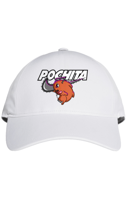 Cap with prints Chainsaw Man Pochita. Anime, chainsaw man, demon, manga, pochita, shonen. 2070702