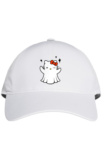 Кепка з принтом "Хелло Кітті Хелловін". Ghost, halloween, hello kitty, бренд, кіт, кошеня, персонаж, привид, хелло кітті, хелловін. 2070702