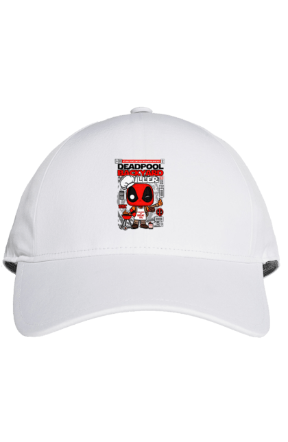Кепка з принтом "Deadpool Backyard Griller". Басейн, герой, дедпул, дивуватися, комікси, мем, мертвий, плівка. Funkotee