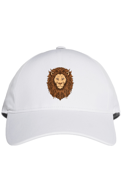 Кепка з принтом "Цар звірів". Голова лева, джунглі, лев, тварини, цар звірів. ART принт на футболках