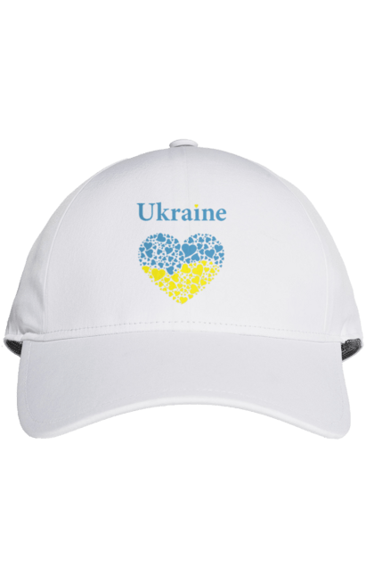 Кепка з принтом "Ukraine Heart". Прапор, серце, україна. 2070702
