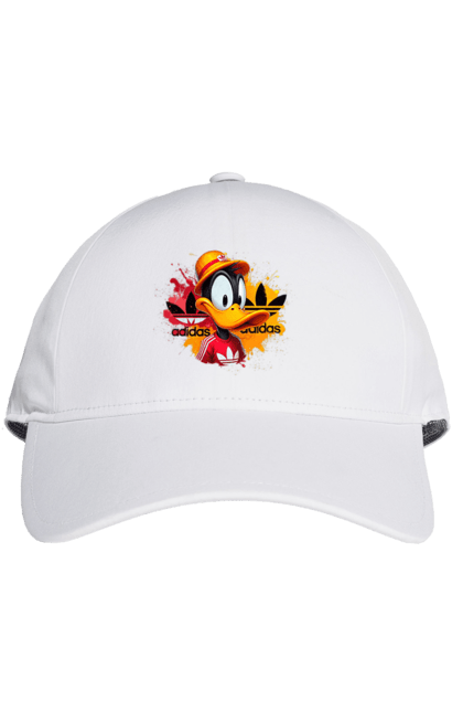 Кепка с принтом Даффи Дак Adidas. Adidas, daffy duck, looney tunes, merrie melodies, warner brothers, даффи дак, мультфильм, персонаж, утка даффи. 2070702