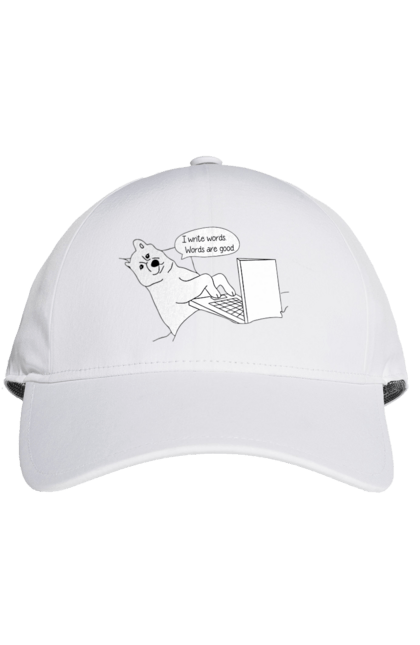 Кепка з принтом "Собака програміст". Angular, c, css, html, it, javascript, jquery, php, python, react, svelt, vue, айтишник, айті, гумор, код, кодувати, прогер, програміст, програмісти, ти ж, ти ж програміст, тиж програміст. 2070702