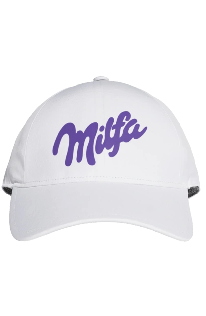 Cap with prints Milfa. Funny, joke, meme, milf, milfa, milka. 2070702
