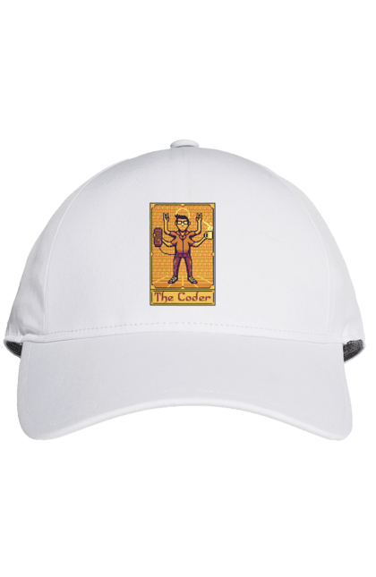 Кепка з принтом "Карта таро  кодер". Ай ті, айтішник, карта таро, код, програміст, хакер. 2070702
