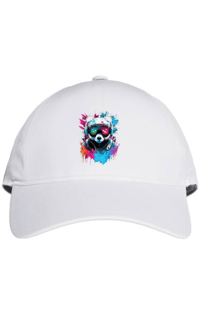 Кепка з принтом "Панда в VR шолом". Віртуальна реальність, гік, панда, персонаж, шолом. 2070702