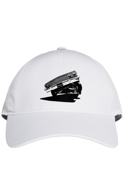 Кепка з принтом "Автомобіль". Автомобіль, імпала, класика, лоурайдер, шевроле. 2070702