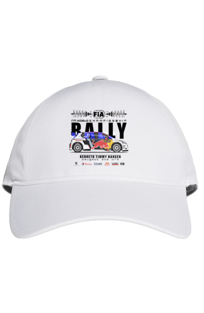 Кепка з принтом "Red Bull Rally". Rally, red bull, авто, автомобіль, гонка, ралі, ред булл, редбул, спорт. 2070702