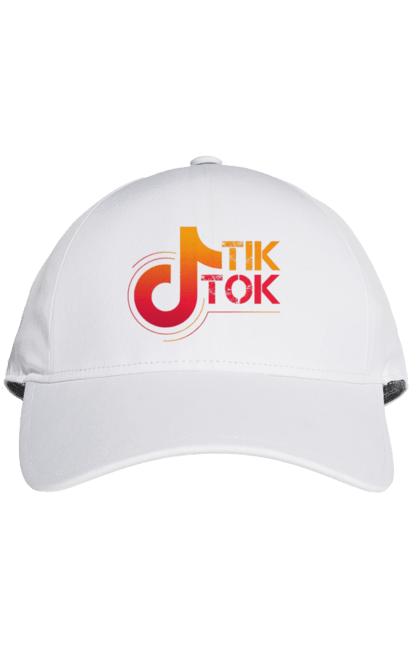 Кепка з принтом "Тік ток". Tik tok, бренд, логотип тік ток, тик ток, типографіка. ART принт на футболках
