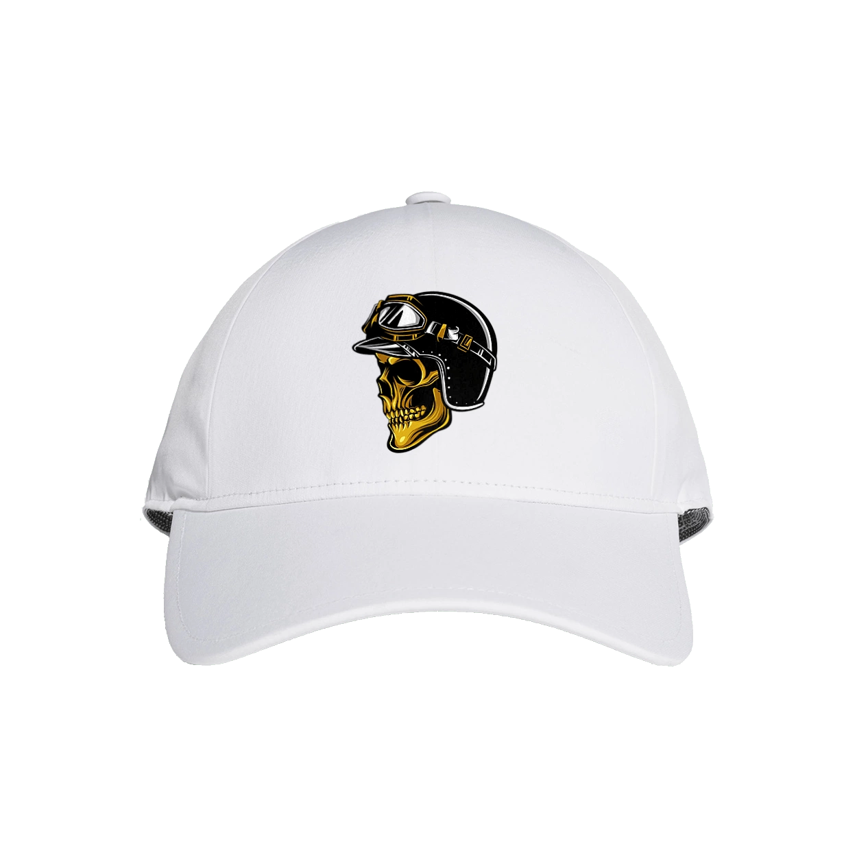 Skull in a motorcycle helmet