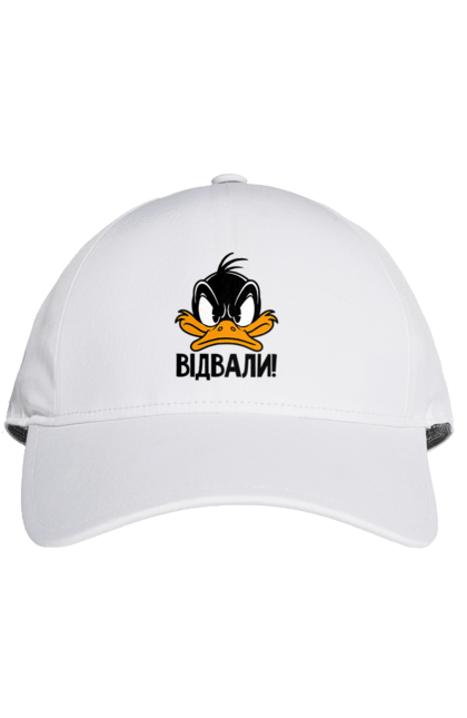 Кепка з принтом "Даффі Дак Відвали". Даффі дак, дісней, жовте каченя, каченя, качка, качки, качкодзьоб, смішне, українське. 2070702