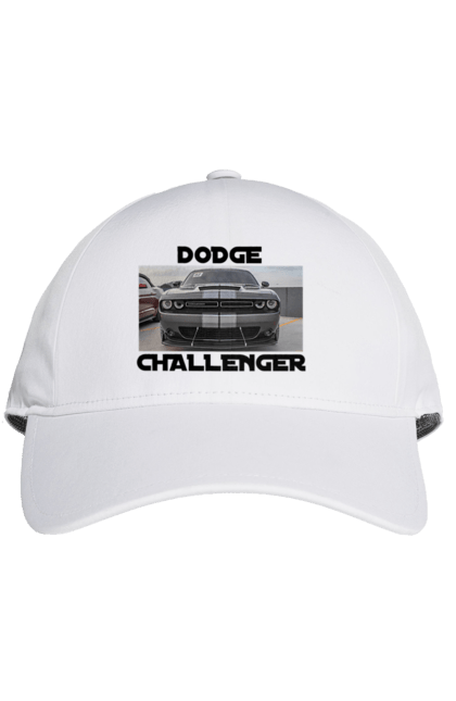 Кепка з принтом "Додж челенджер". Автомобіль, американська легенда, додж челенджер, культове авто, масл кар, потужний автомобіль. 2070702