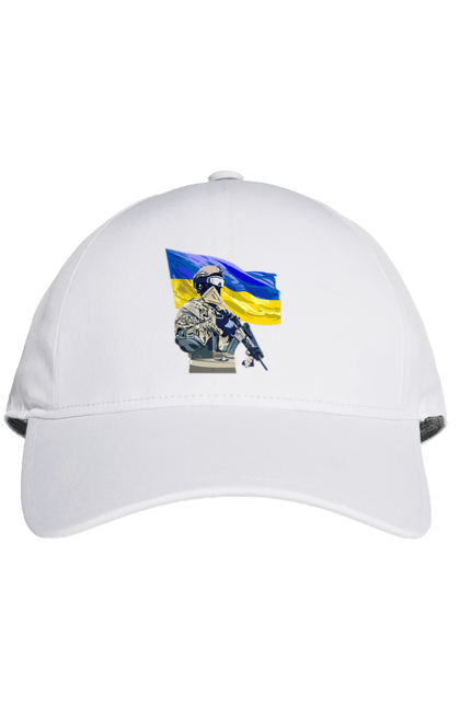 Кепка з принтом "ЗСУ | Прапор". Війна, герб, збройні сили україни, зсу, патріотична, прапор україни, русский военный корабль, україна, українська символіка, флаг. 2070702