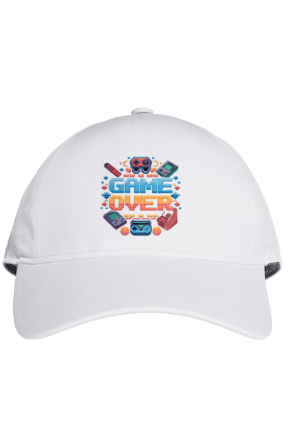 Cap with prints Game Over. 90s, for gamers, game, gamer, pixel, pixel art, video game. 2070702