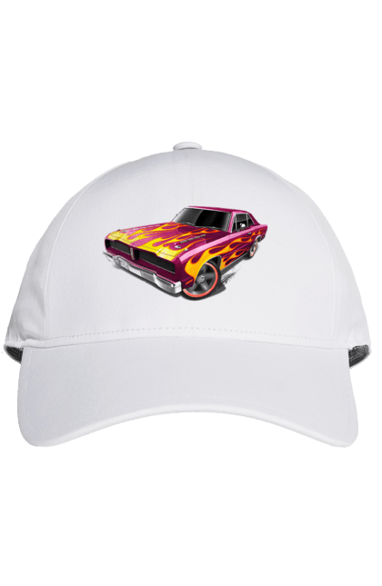 Кепка з принтом "Кастом автомобіль". Авто, автомобіль, аерографія, вогонь, кастом, машина, полум я, тюнінг. 2070702