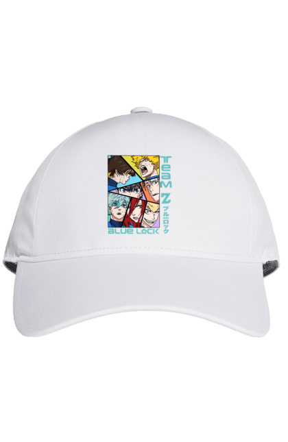 Cap with prints Blue Lock. Anime, blue lock, blue prison, manga, sport, sports anime. 2070702