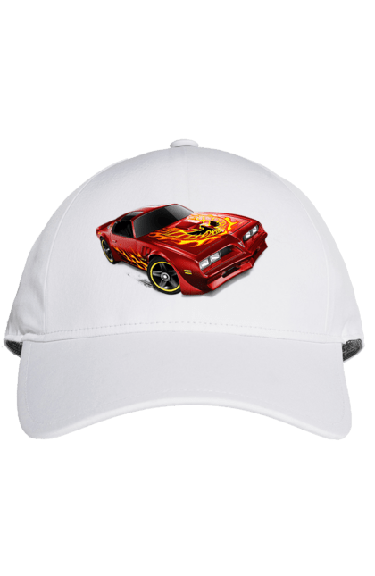 Кепка з принтом "Машина червона, швидкісна". Їзда, колеса, машина, швидкість. 2070702