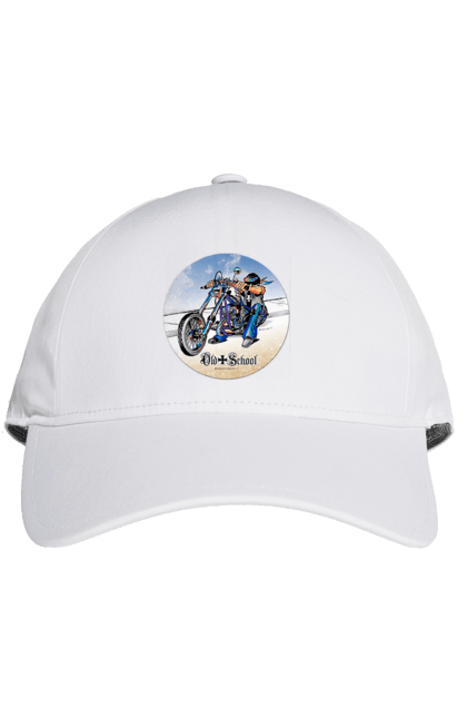 Кепка з принтом "Old school". Авто мото, виконавці, мотоцикл, музична група, рок група, старе загартування. 2070702